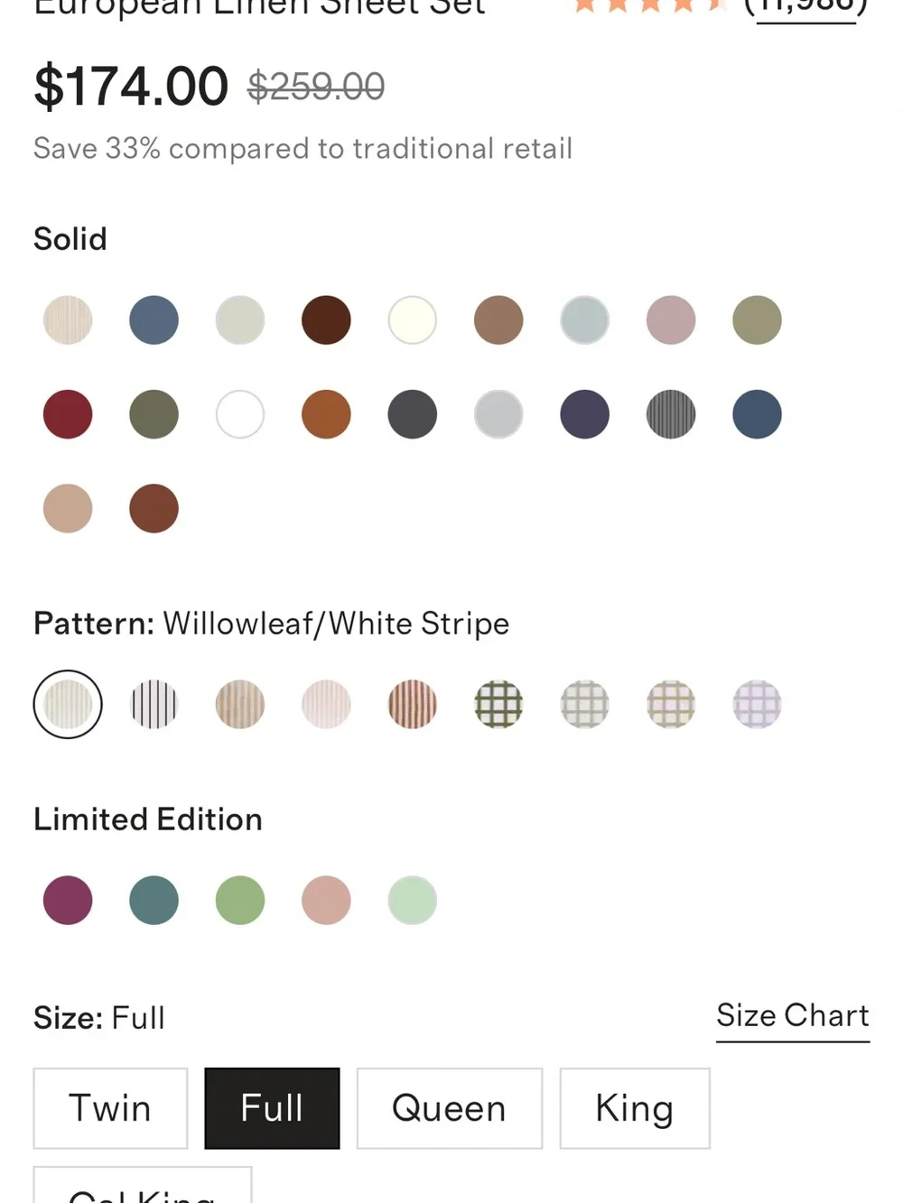 Full Linen Sheet Set in Grey and White Striped - Retail $174